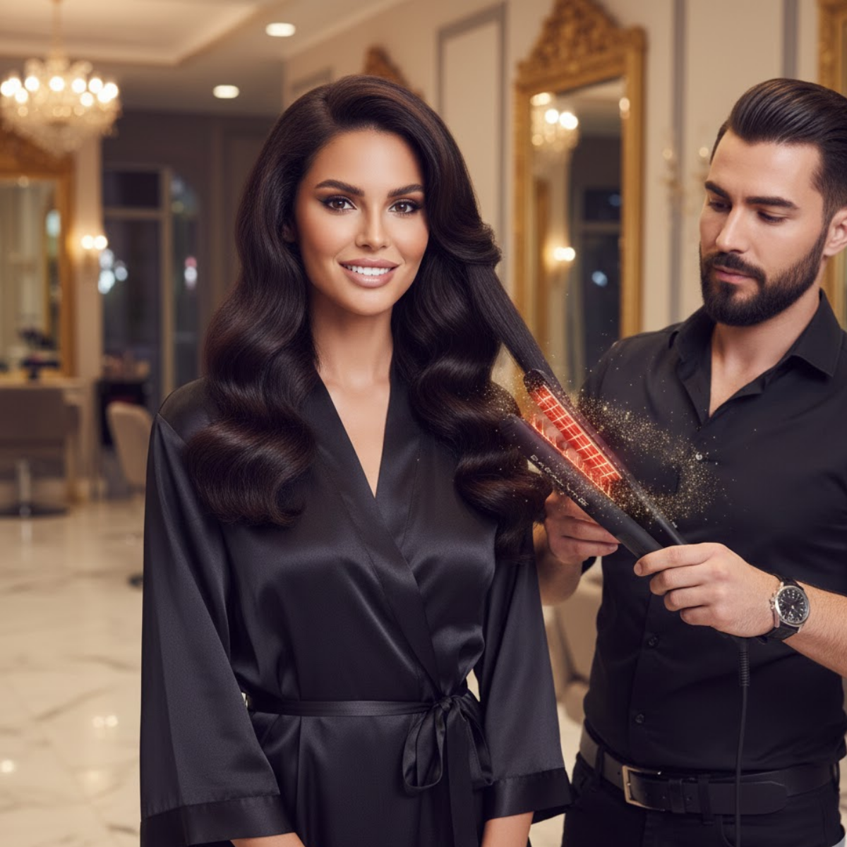 Babalyne® Lisseur Cheveux Titanium Pro Effet Salon