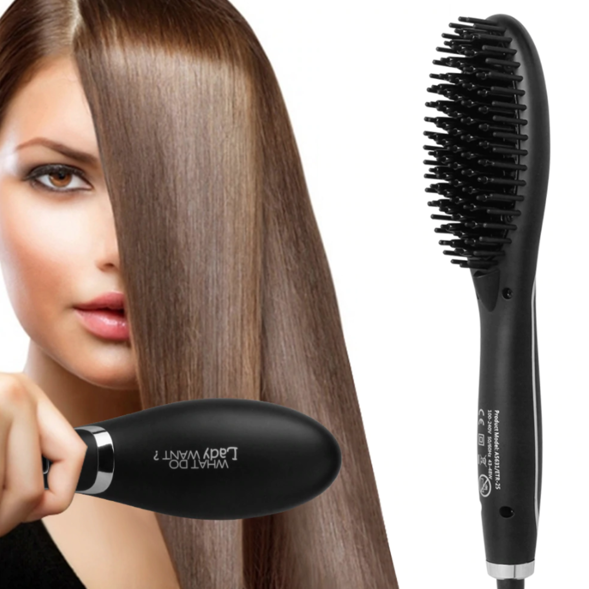 Babalyne™ – Brosse Lissante Céramique Anti-Frizz 3-en-1