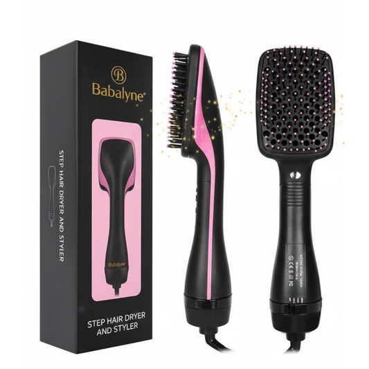 Brosse Sèche-Cheveux 2-en-1 Pro Effet Salon - Babalyne™