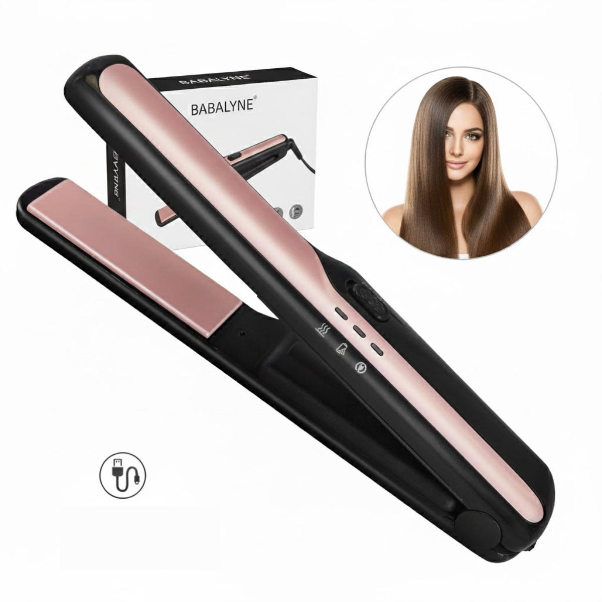 Babalyne™ – Mini Lisseur Sans Fil USB Céramique Pro